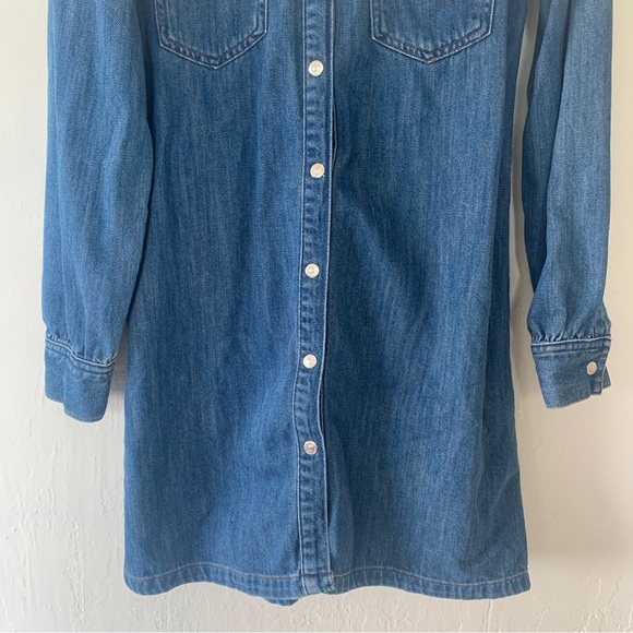 Zara Snap Button Denim Dress - Picture 8 of 12